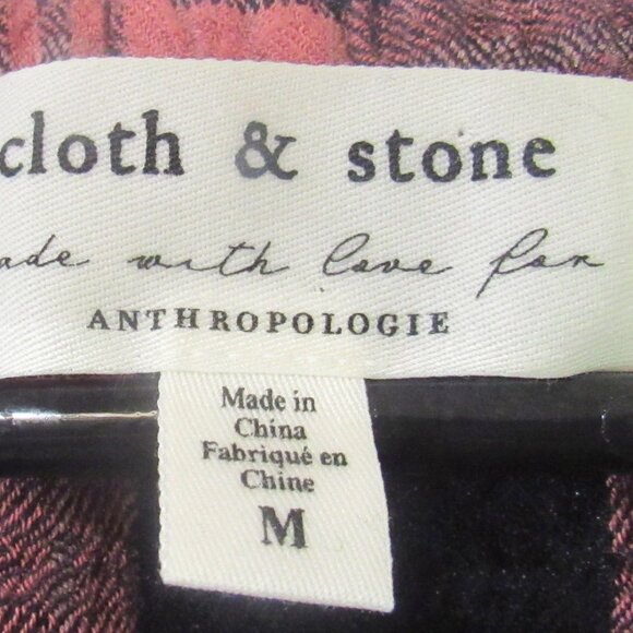 Anthropologie Cloth & Stone Red & Black Plaid Tied at Waist Dress, Size M  E1112 - Picture 5 of 7